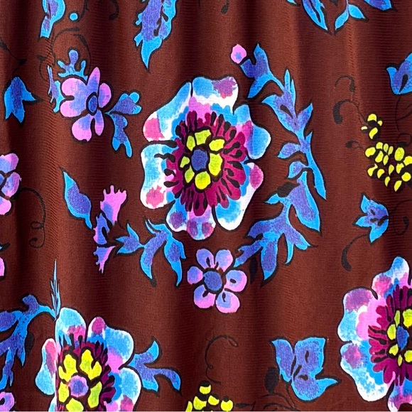 Vintage Brown Floral Skirt - Picture 6 of 10